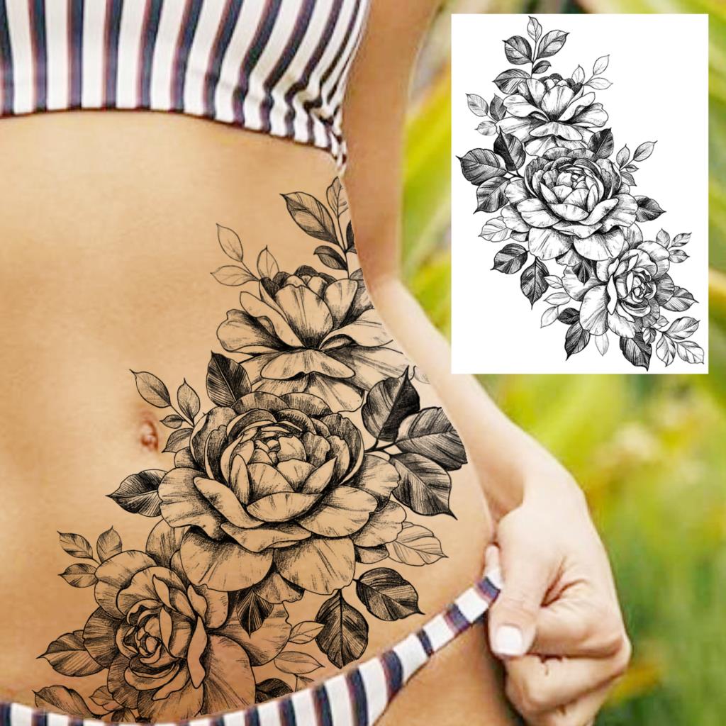 Sexy Flower Temporary Tattoo