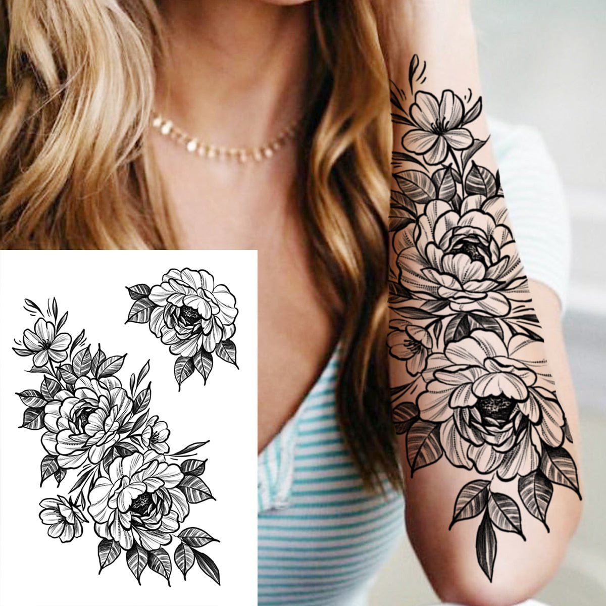 Sexy Flower Temporary Tattoo