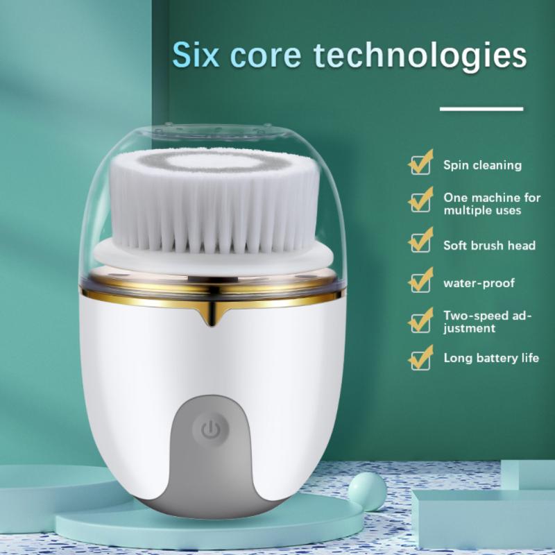 Waterproof Facial Cleansing Brush – Soft Spin Exfoliator Tool