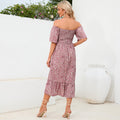 Floral Maternity Maxi Dress – Chiffon Short Sleeve Summer Wear