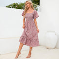 Floral Maternity Maxi Dress – Chiffon Short Sleeve Summer Wear