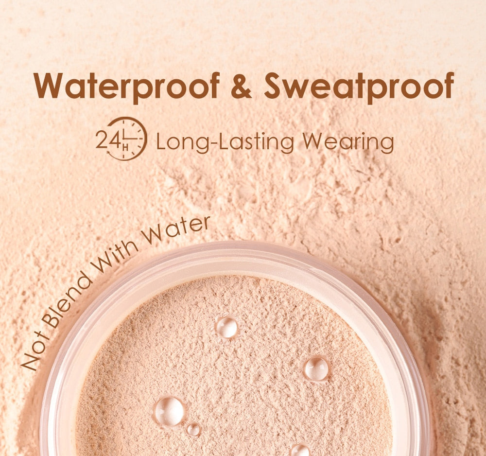9-Color Waterproof Loose Powder - Long-Lasting and Oil-Control Makeup