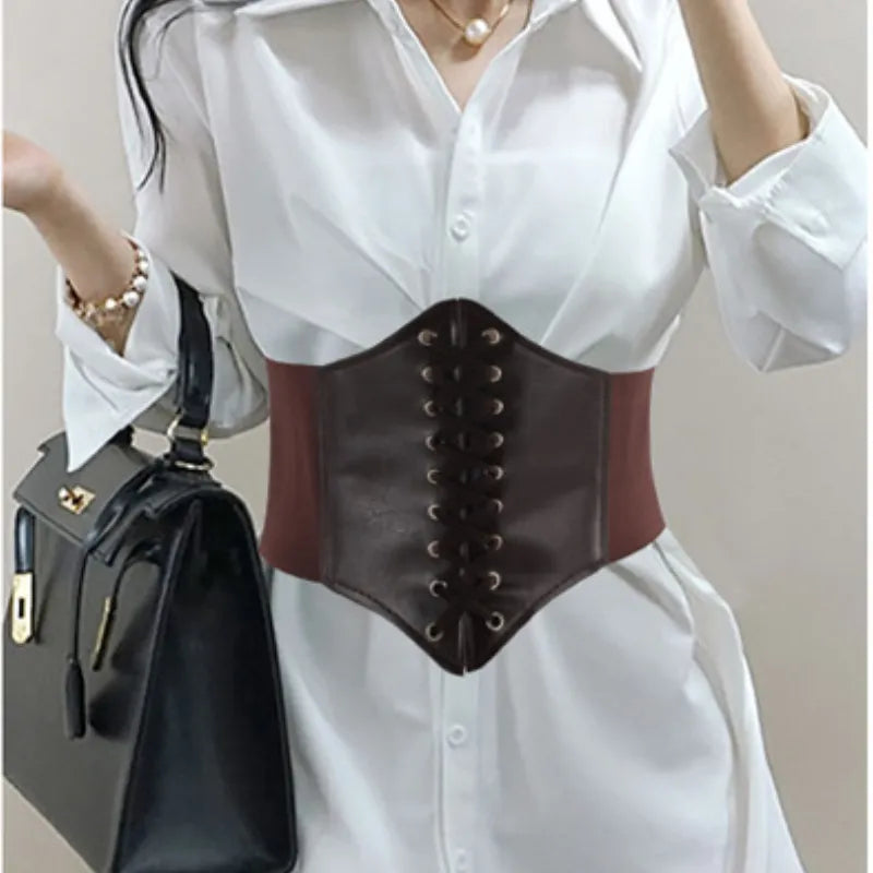 LaceLux™️  Women’s Elastic Costume Waist Belt: Lace-up Tied Waspie Corset Belts for Effortless Elegance