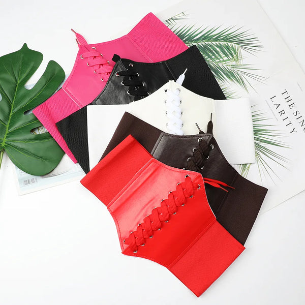 Cintura elastica da donna LaceLux™️ per costumi: cinture da corsetto con lacci annodati per un'eleganza senza sforzo 