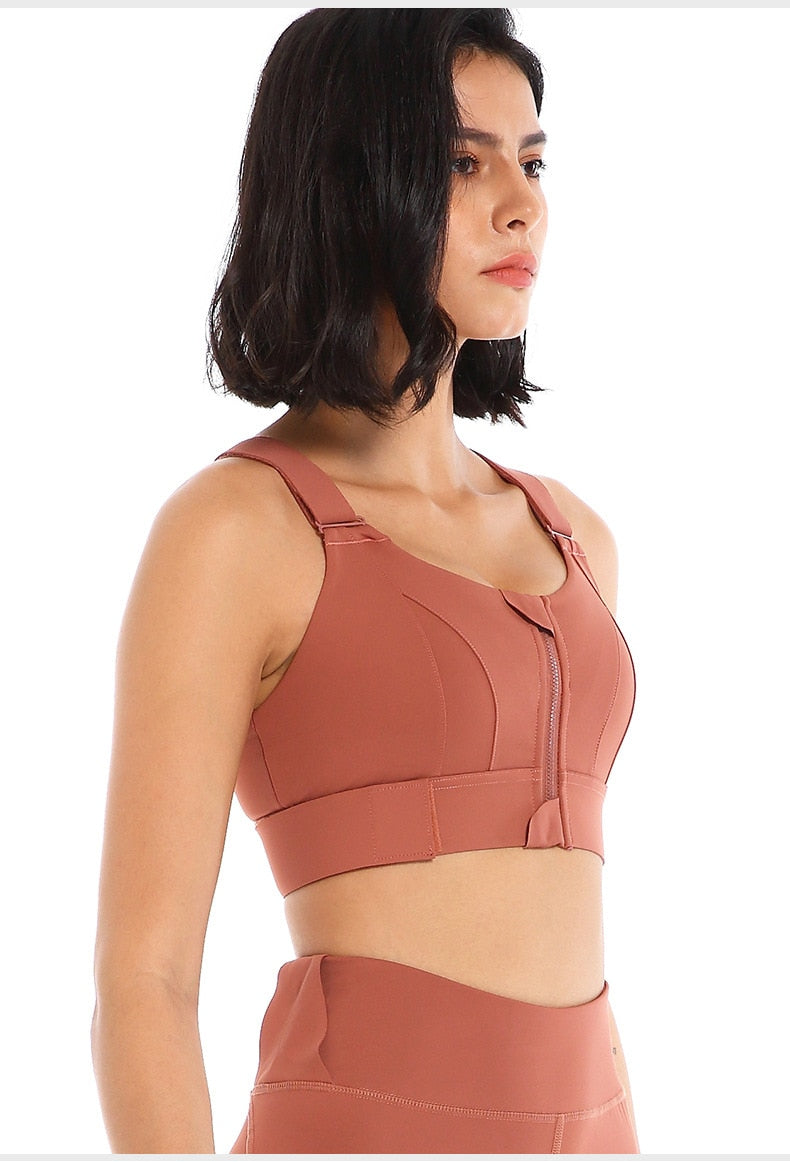 Ultimate™ High-Strength Sports Bra for Women: Shockproof, Front Zipper, Perfect for Running, Fitness, and Yoga