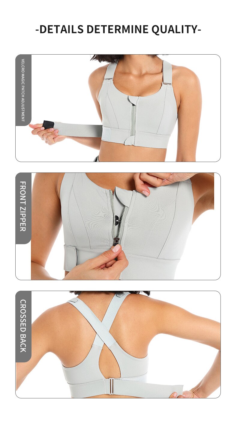 Ultimate™ High-Strength Sports Bra for Women: Shockproof, Front Zipper, Perfect for Running, Fitness, and Yoga