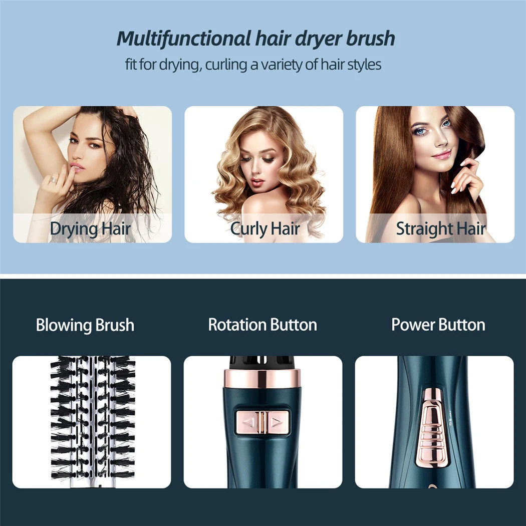 TravelPro 3-in-1 Rotating Hair Dryer Brush - Blow Dryer, Curler, and Straightener