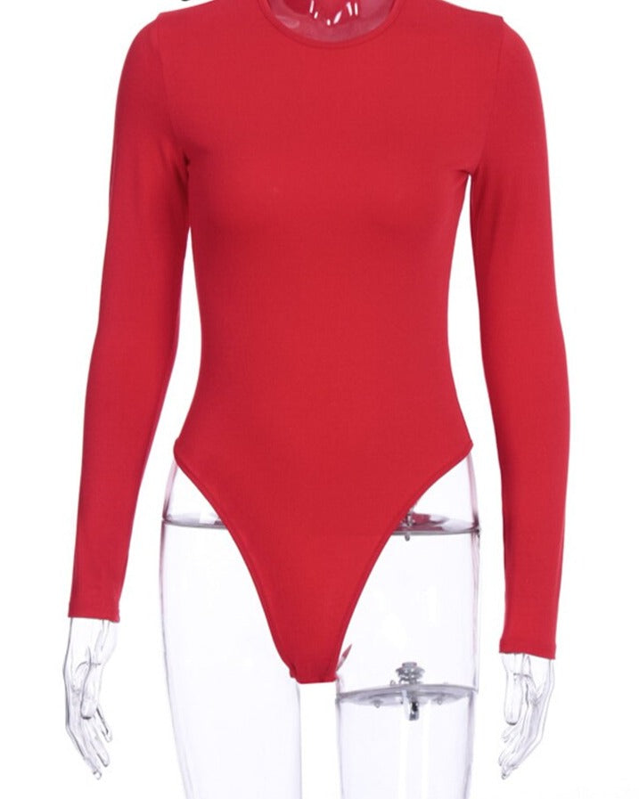GlamAura® Women's Sexy Square Neck Bodysuit: Long Sleeve Double Lined Shirt Tops for Alluring Style