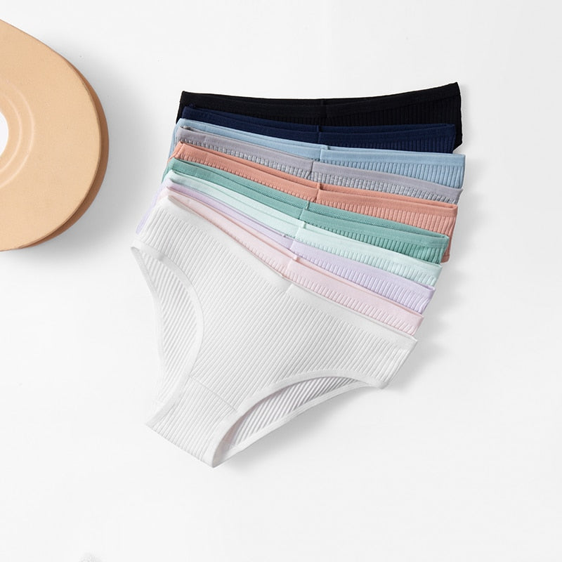 10-Piece Set: Trendy Striped Cotton Panties - Sexy, Comfortable & Breathable