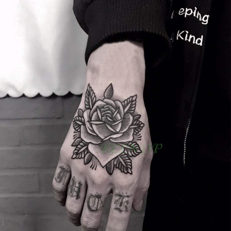 Black Rose Temporary Tattoo Set