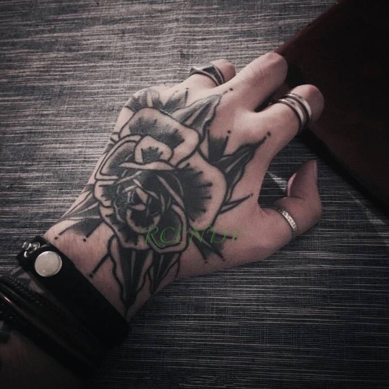 Black Rose Temporary Tattoo Set