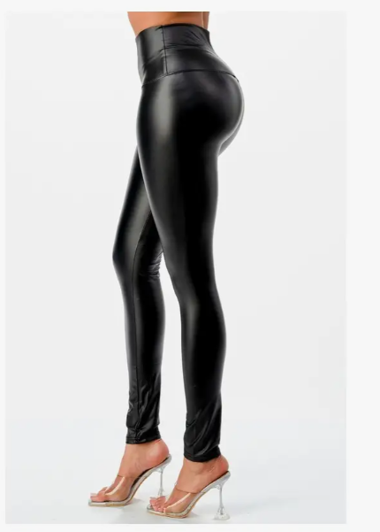 High Waisted Stretchy Pu Faux Leather Leggings