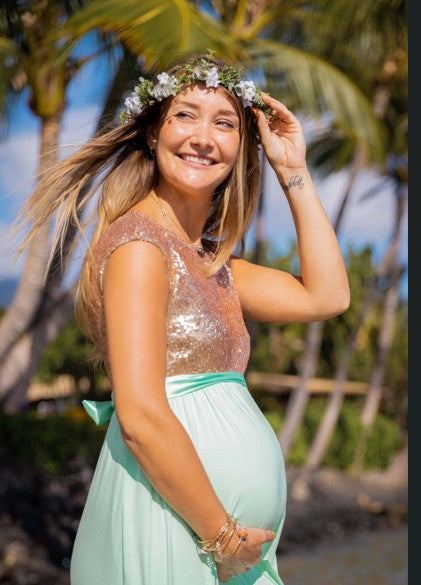 Shine Mama Maternity Dress – Chic Pregnancy Glow Style