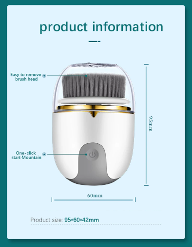 Waterproof Facial Cleansing Brush – Soft Spin Exfoliator Tool