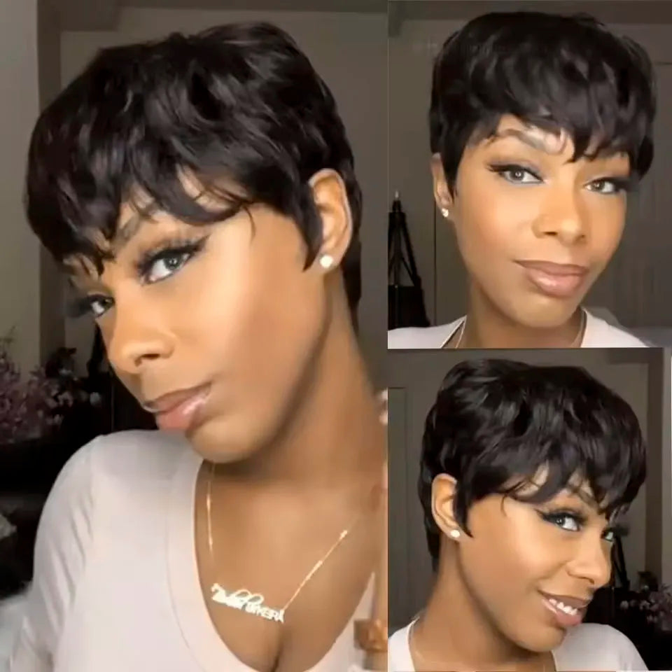 Velura™ Pixie Wig – Soft Layered Human Hair Style