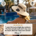 BodiModi solar fan hat vs regular sun hat — comparison showing dual fan cooling advantage