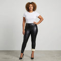 Leggings invernali in similpelle da donna con fodera in pile 