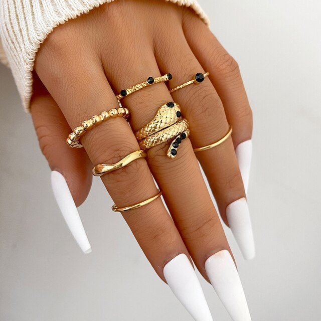 Women's Vintage knuckle Boho Ring Set