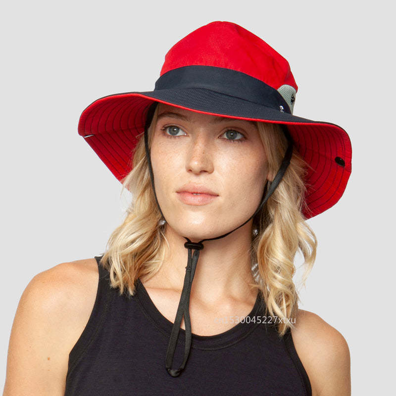 Ladies Ponytail Summer Wide Brim UV Protection Hat