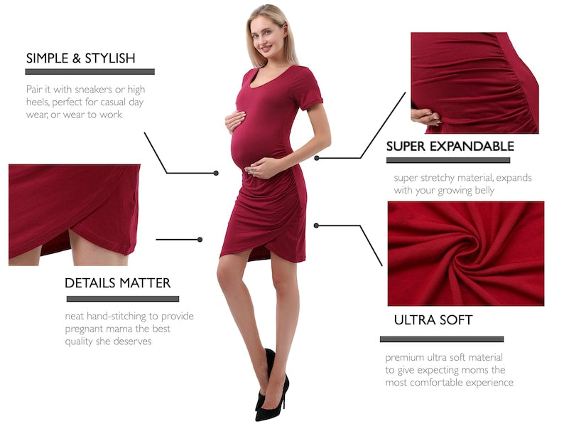 Little Red Maternity Bodycon Dress