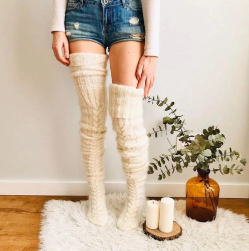 Soxi Cable Knit Knee High Socks