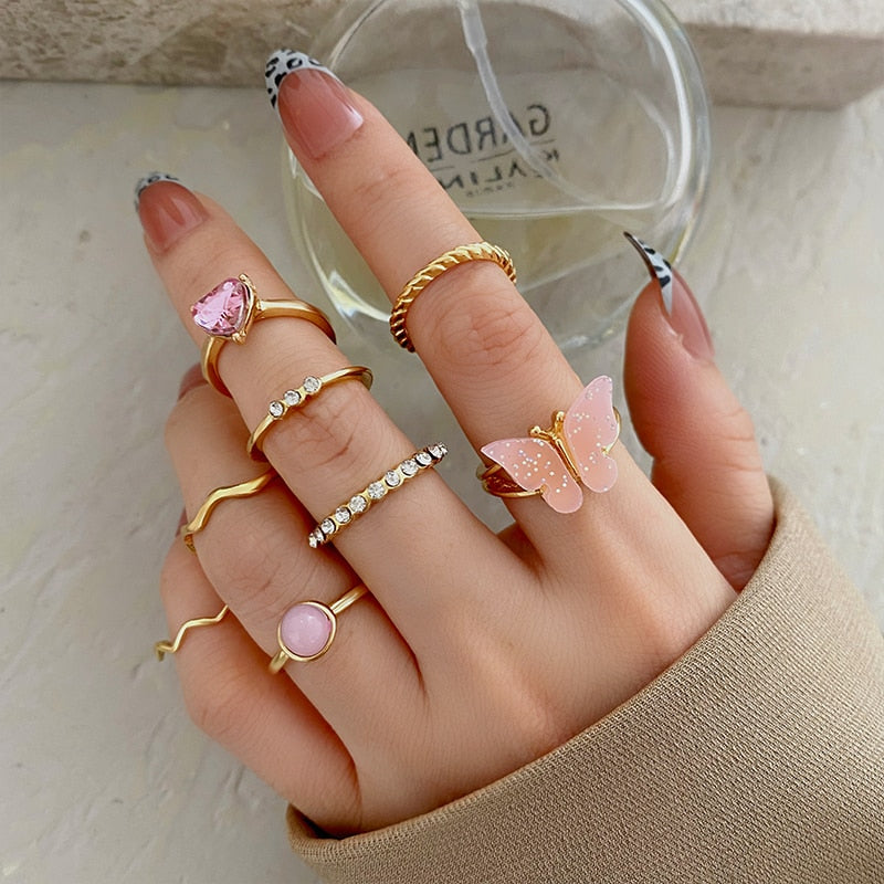 Women's Vintage knuckle Boho Ring Set