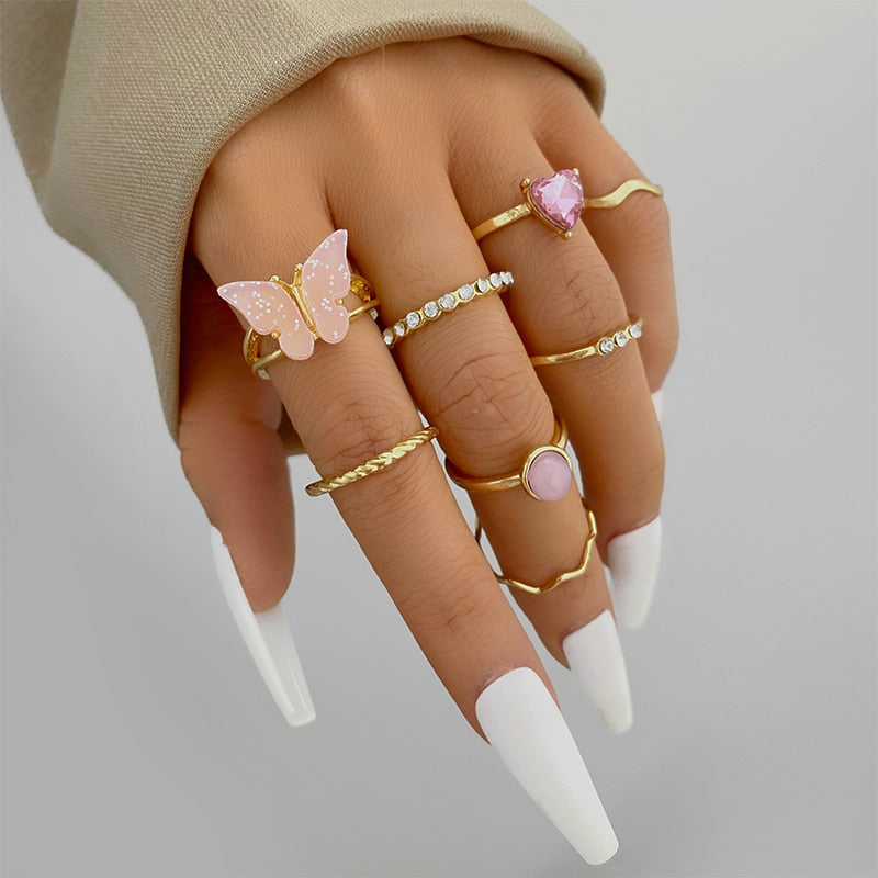 Women's Vintage knuckle Boho Ring Set