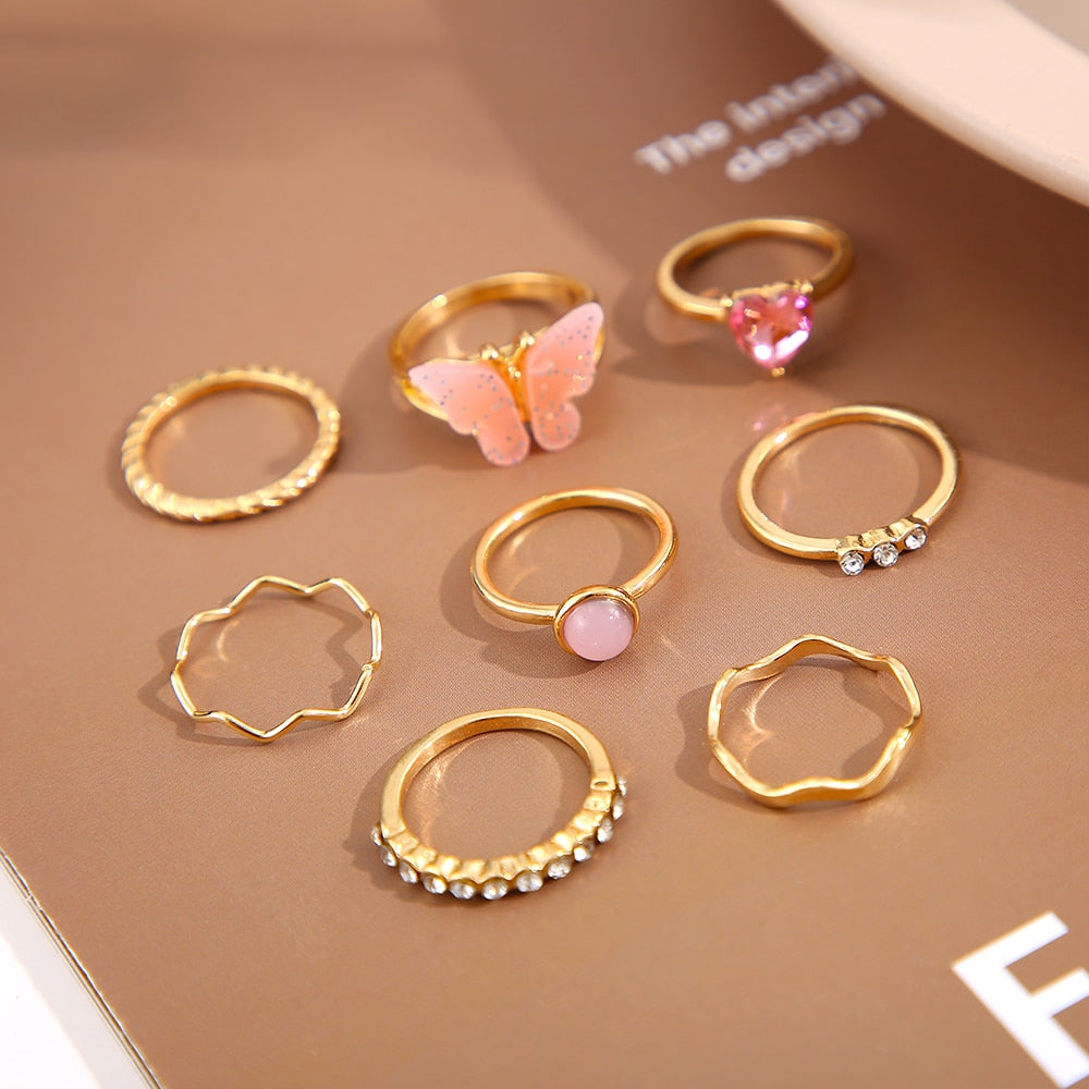 Women's Vintage knuckle Boho Ring Set