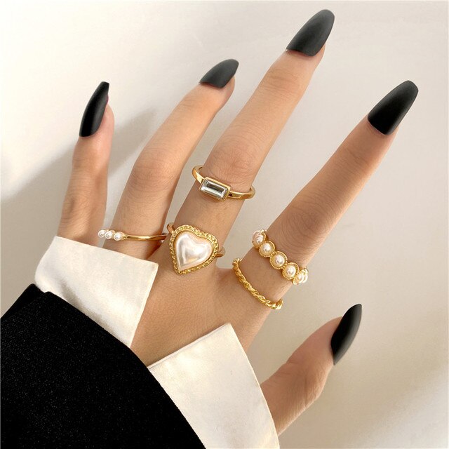 Women's Vintage knuckle Boho Ring Set