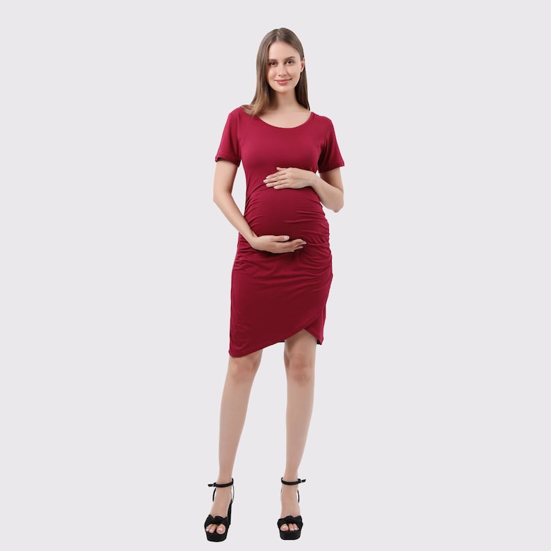 Little Red Maternity Bodycon Dress