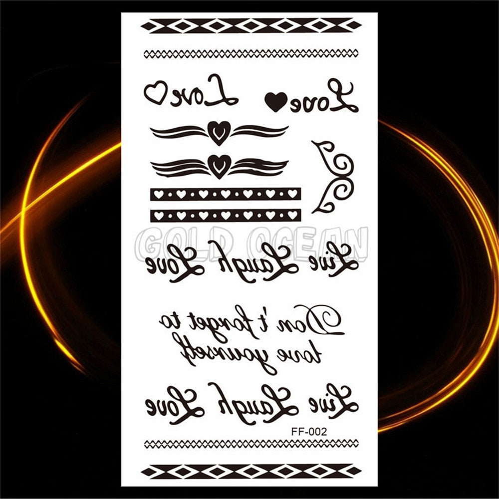 Eternal Lock  Tribal Chain Temporary Tattoo