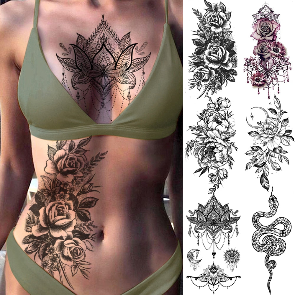 BodyChic ™ Temporary Tattoo Flower Set