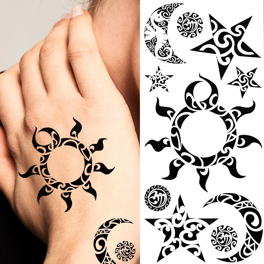 Eternal Lock  Tribal Chain Temporary Tattoo