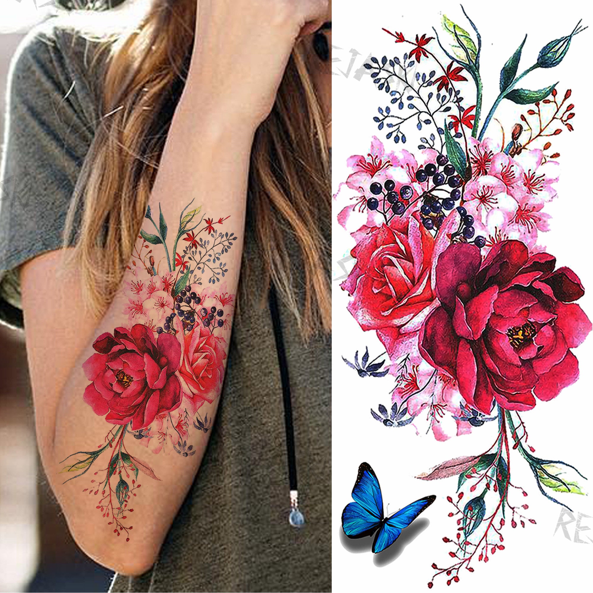 BodyChic ™ Temporary Tattoo Flower Set