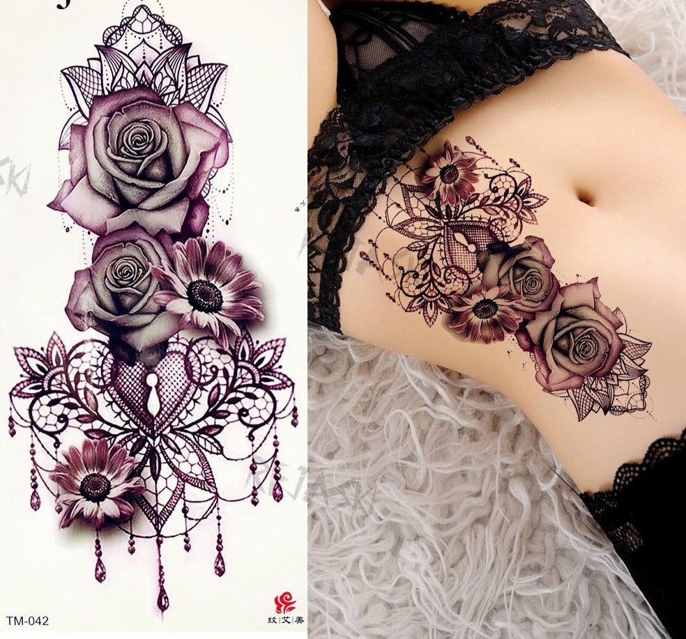 BodyChic ™ Temporary Tattoo Flower Set