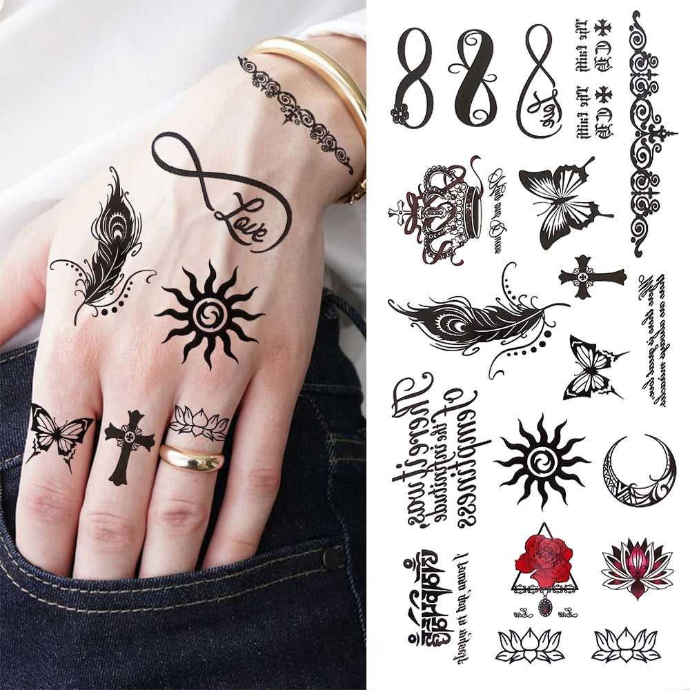 Eternal Lock  Tribal Chain Temporary Tattoo