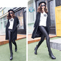 Leggings invernali in similpelle da donna con fodera in pile 