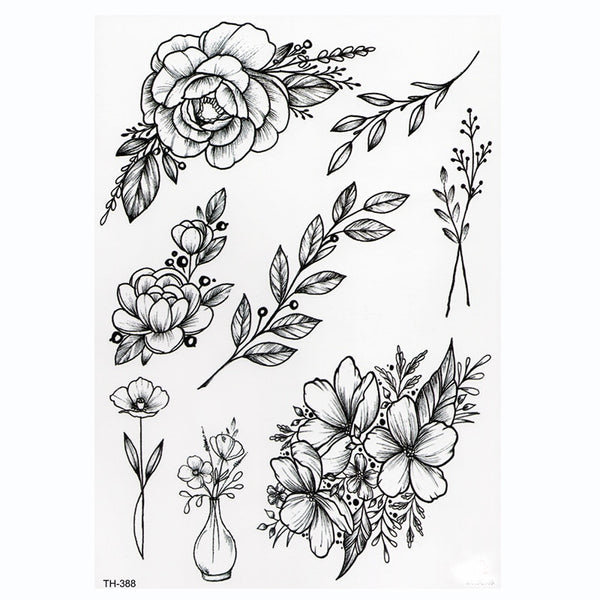 Set di tatuaggi temporanei FlowerMark™ Lotus Rose
