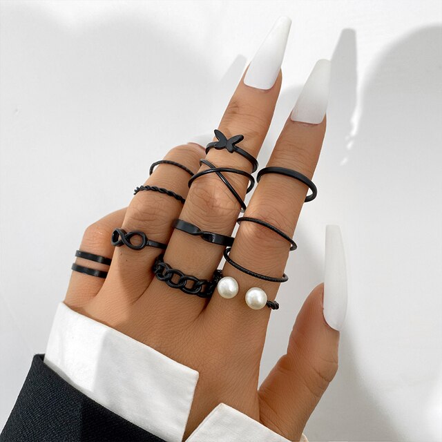 Women's Vintage knuckle Boho Ring Set