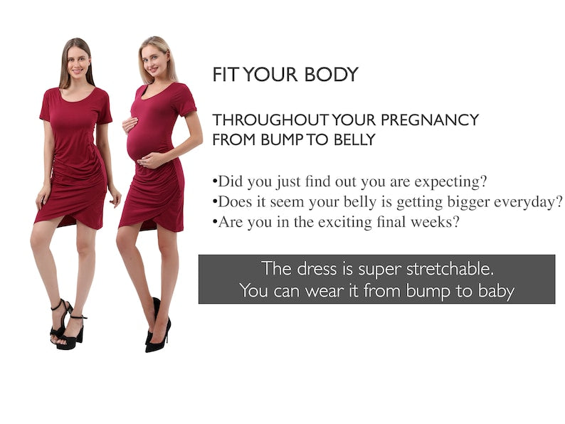 Little Red Maternity Bodycon Dress
