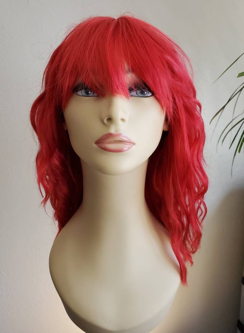 Dark Red Wig Shoulder Length & Multi- Textured