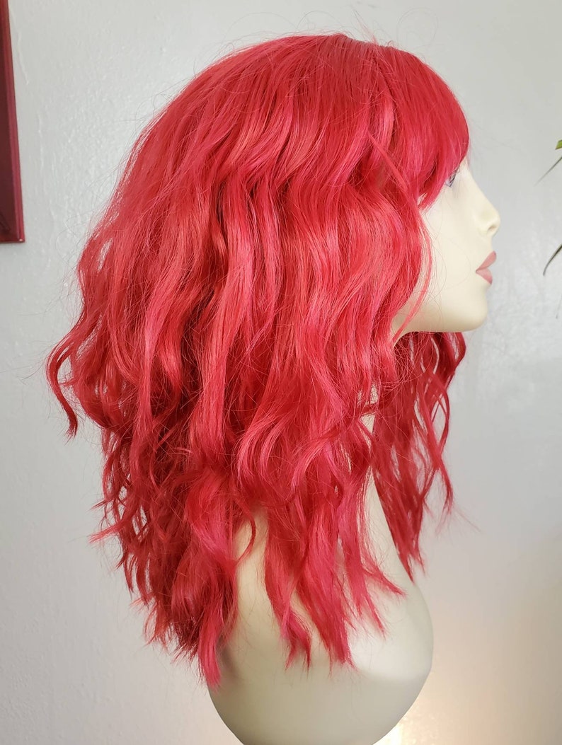 Dark Red Wig Shoulder Length & Multi- Textured