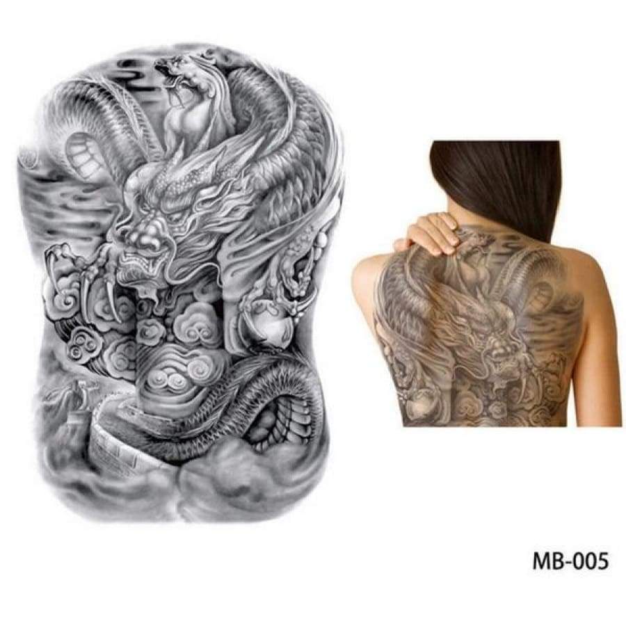 OMG! Back & Chest Art Temp Tattoo