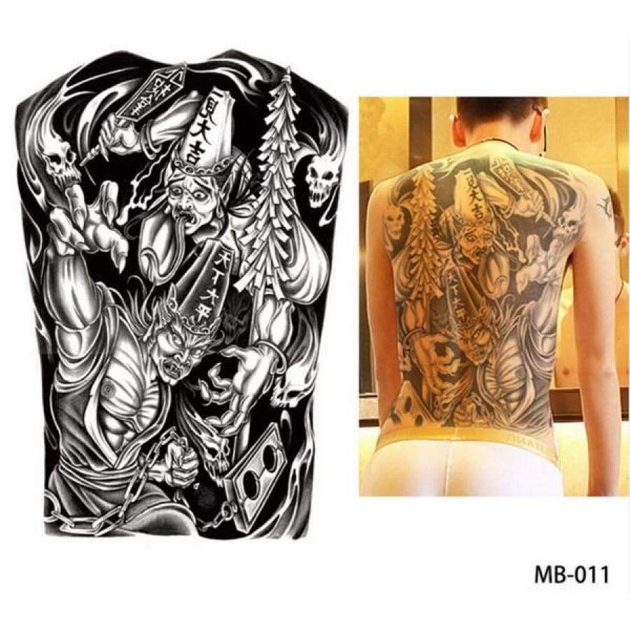 OMG! Back & Chest Art Temp Tattoo