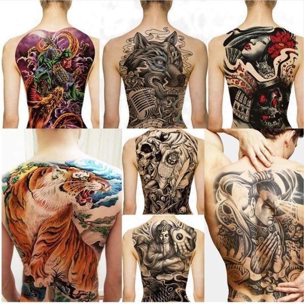 Oddio! Tatuaggio temporaneo artistico su schiena e petto
