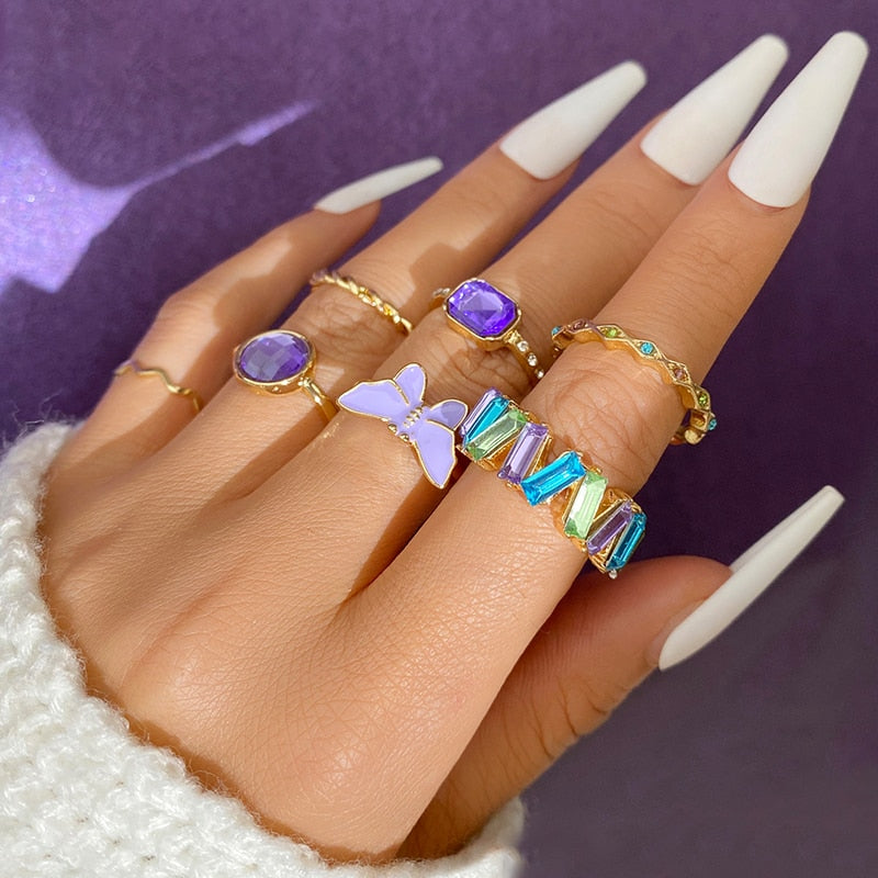 Women's Vintage knuckle Boho Ring Set