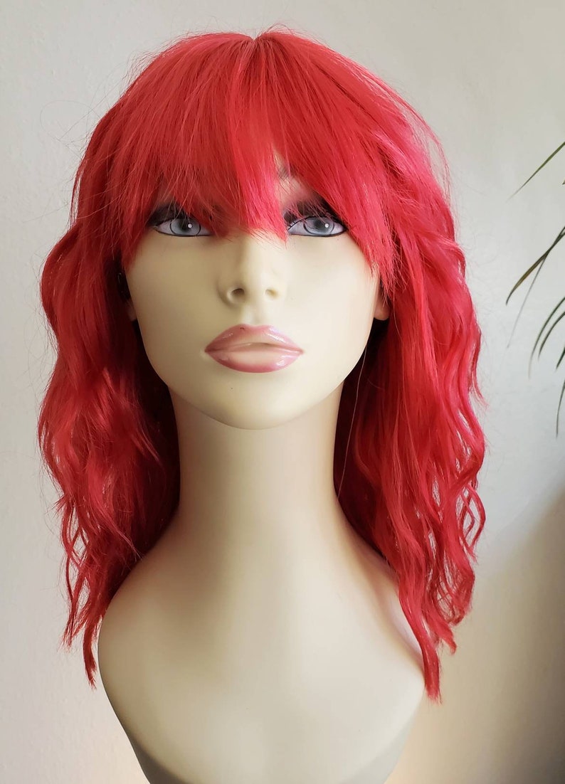 Dark Red Wig Shoulder Length & Multi- Textured