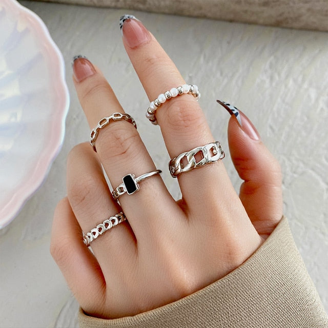 Women's Vintage knuckle Boho Ring Set