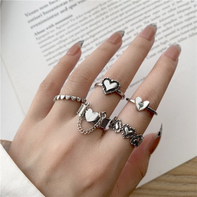 Women's Vintage knuckle Boho Ring Set