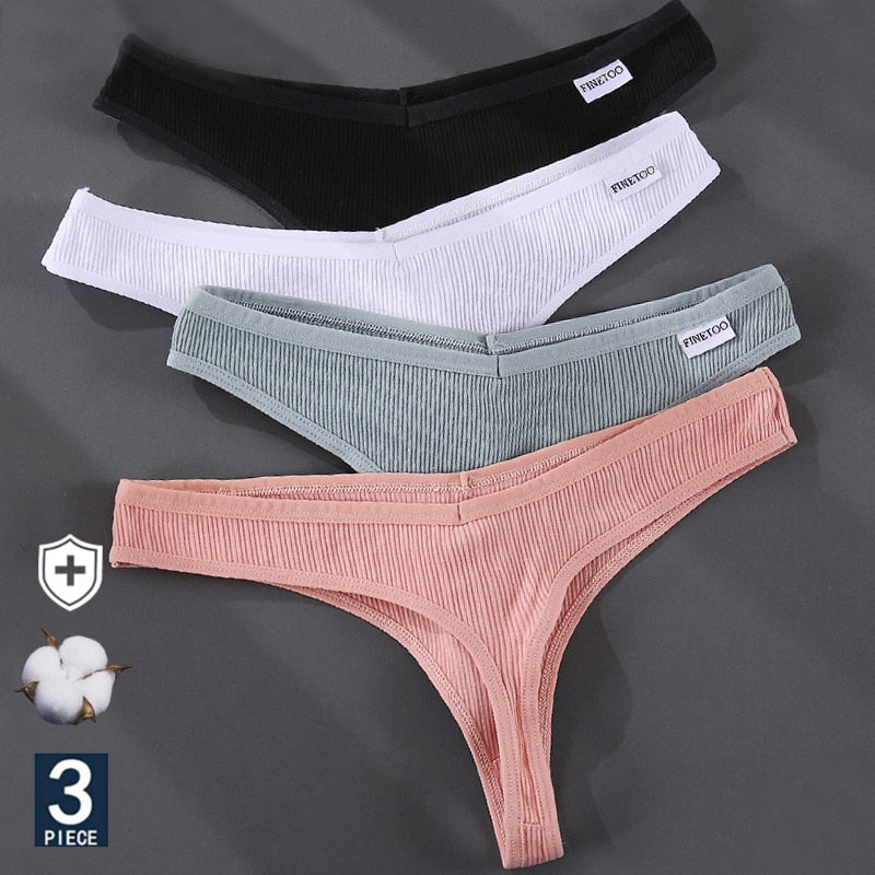 3PCS/Set G-string Underwear Cotton